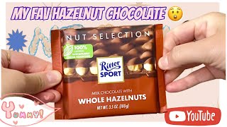 ASMR Ritter sport milk chocolate whole hazelnuts [upl. by Reitman]