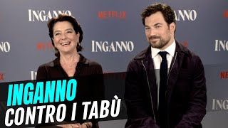 Inganno su Netflix intervista a Monica Guerritore e Giacomo Gianniotti [upl. by Qifar570]