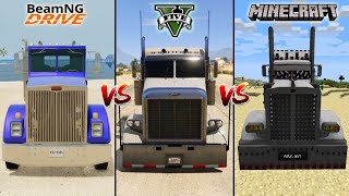 MINECRAFT BIG TRUCK VS GTA 5 BIG TRUCK VS GTA SAN BIG TRUCK VS BEAMNG BIG TRUCK  WHICH IS BEST [upl. by Fihsak]