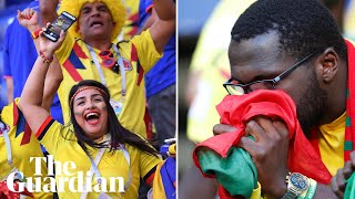 Senegal fans devastated as Colombians celebrate World Cup progress [upl. by Annadal]