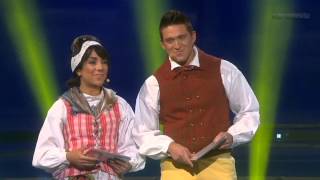 Eurovisionöppning med Petra Mede Danny och Gina Melodifestivalen 2013 [upl. by Aicilihp]