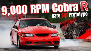 Prototype 2000 Cobra R Track Test  SVT OneOff Tunnel Ram Engine at 9000 RPM We Send It [upl. by Haliek]