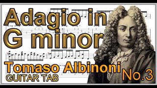 quotAdagio in G minorquot by Tomaso Albinoni Guitar Tab [upl. by Algar]