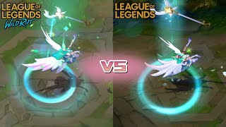 Star Guardian Soraka Wild Rift VS Star Guardian Soraka LoL PC Skin comparison 🦄🌟 [upl. by Merrie]