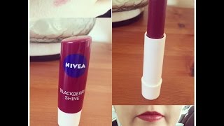 Nivea Blackberry Fruity Shine Lip Balm Review [upl. by Benson]