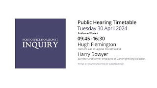 Harry Bowyer  Day 129 PM 30 April 2024  Post Office Horizon IT Inquiry [upl. by Melitta]