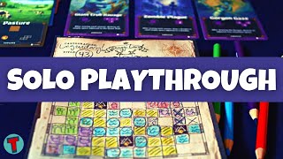 Cartographers Heroes Board Game  Setup Teach and Full Solo Playthrough [upl. by Nere]