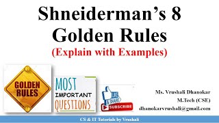 HCI 52 Shneiderman’s 8 Golden Rules with Examples [upl. by Wanda]