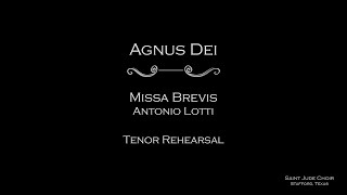 Missa Brevis Lotti  Agnus Dei Tenor rehearsal with VST voices [upl. by Durrell]