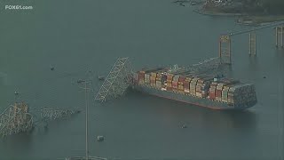 Bridge in Baltimore collapses after cargo ship crash [upl. by Aennil]