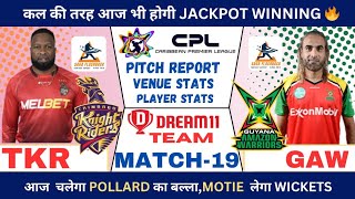 TKR vs GUY Dream11 Prediction TKR vs GUY Dream11 Team TKR vs GUY CPL T20 Dream11 Team Prediction [upl. by Ileek508]