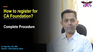 How to register for CA Foundation Complete ICAI registration procedure explained in Tamil [upl. by Anicul332]