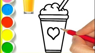 How to Draw Cold Drink 🍸 Juice Drawing  Step by Step Icecream Drawing Cold Drink Drawing drawing [upl. by Pickard320]