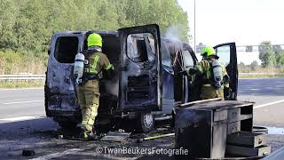 Autobrand op A15 bij Papendrecht [upl. by Heyman]