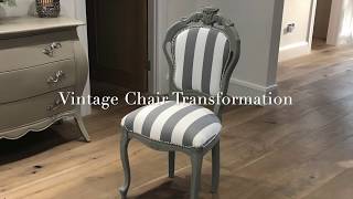 Upcycling a vintage chair Chalk paint and reupholstery [upl. by Danziger]