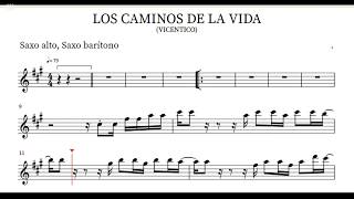 Los Caminos de la Vida  Vicentico  PlayBack Partitura para Saxo Alto Saxo Barítono [upl. by Adnovoj]