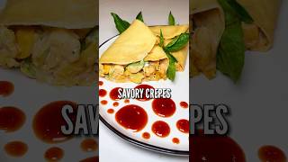 Making savory crepes for dinner quickrecipe easyrecipe cooking food [upl. by Vena]