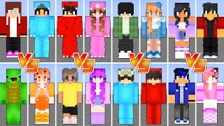 Omz and Roxy Crystal x Cash and Nico Zoey Shady x JJ and Mikey Maizen x Aphmau Aaron Ein Minecraft [upl. by Isidro]