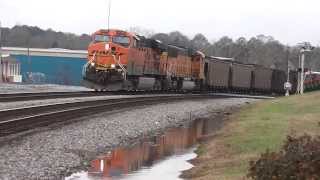 BNSF Coal Train Southbound TrainHD AustellGa1262013 [upl. by Otirecul]