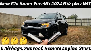 Kia Sonet Facelift Htk plus G10 iMT 2024 full Detailed review video kiasonethtkplus [upl. by Celestyn]