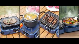 Upgraded WINKIZA 2 Burner Foldable Camping Stove with Griddle [upl. by Eibloc]