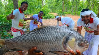 Special Big Katla Fish masala curry and Daal cooking for village people  villfood Kitchen [upl. by Nalliuq]