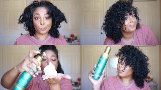 ♡ Natural Hair  ONE STEP Curl Refresh with a MOUSSE – OGX Coconut Decadent Creamy Mousse ♡ [upl. by Enajharas]