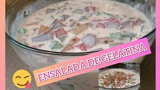 ENSALADA DE GELATINA CREMOSA RICA Y FÁCIL DE HACER [upl. by Enrico]