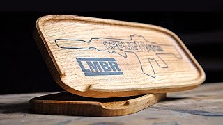 Oak Epoxy Inlay Tray on the PrintNC [upl. by Nalor]