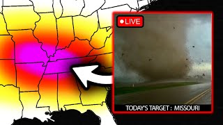 LIVE STORM CHASING  Severe Weather Outbreak  STRONG TORNADOES Possible  Part 1 [upl. by Seema]