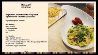 Ricetta Pasta tagliatelle al mattarello con piselli e culatello  Cook Academy [upl. by Llorrad]