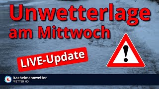 LiveUpdate 1900 Uhr Schnee amp Eisregen mit Luftmassengrenze am Mittwoch [upl. by Barbour]