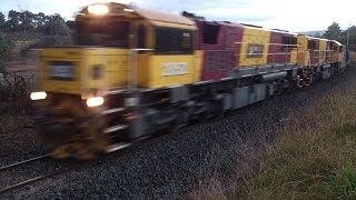 TasRail 2052 2053 Bauxite train along side Glenwood Road [upl. by Christyna]