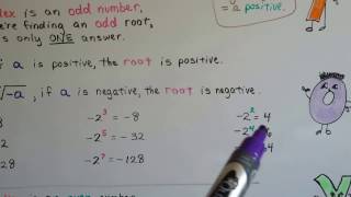 Algebra II 71B Odd and Even Roots indexes [upl. by Rehtnug]