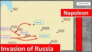 Napoleon  French Invasion of Russia  1812  Animated map [upl. by Ardnazil]