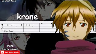 Guilty Crown  krone Guitar Tutorial [upl. by Rairb]