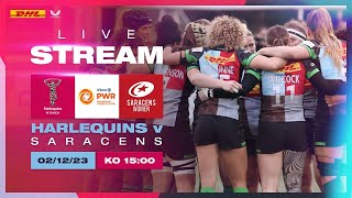 Live Rugby  Harlequins Women v Saracens Women  Allianz Premiership Womens Rugby [upl. by Anaidiriv]