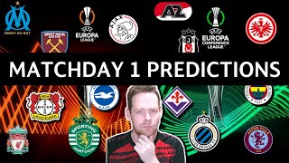 My Europa League and Europa Conference League Predictions Matchday 1 [upl. by Icyak]