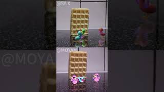 Waffle falling over meme with baby opila birds 3D vs 2D animation [upl. by Yetac]