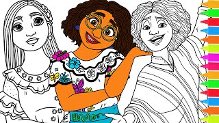 Coloring Mirabel Madrigal Isabela Dolores Camilo Julieta Agustin  Encanto Coloring Pages [upl. by Llerahs]