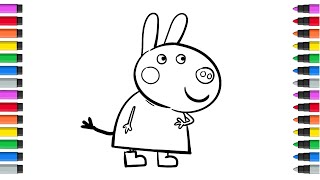 Coloring Peppa Pig Delphine Donkey From Peppa Pig Coloring Kids [upl. by Ruprecht689]