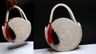 Ide Kreatif Tas dari Tali  DIY Circle Rope Bag [upl. by Gnohp505]