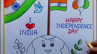 Independence day drawing ideas Independence day art ideas for kids [upl. by Derry53]