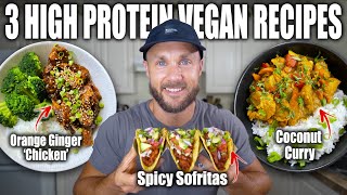 3 High Protein Soy Curl Recipes  Orange Ginger Chicken Spicy Sofrita Tacos amp Coconut Curry [upl. by Lowell]