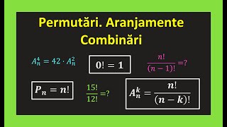 Permutari aranjamente combinari de n luate cate k formule clasa 10 ExercitiiInvata Matematica Usor [upl. by Ahcilef]