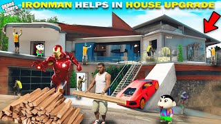 GTA 5  Franklin Shinchan amp Pinchan Take Ironmans Help In Ultimate Modern House Upgrade GTA 5 [upl. by Adamec410]