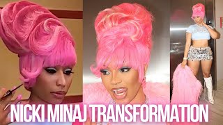 WATCH ME RECREATE NICKI MINAJ PINK UPDO LOOK TUTORIAL  GAGCITY 2024 [upl. by Atnes408]