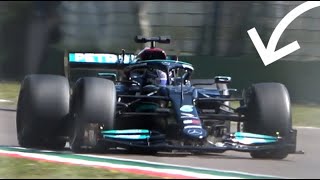 Lewis Hamilton tests NEW 18inch Pirelli Tyres for 2022 Season  MercedesAMG F1 at Imola Circuit [upl. by Ueihttam]