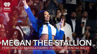 Megan Thee Stallion Performs At Kamala Harris First Presidential Rally  Fast Facts [upl. by Peria]