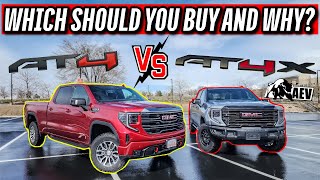 GMC SIERRA 1500 AT4 vs AT4X AEV EDITION WHICH SHOULD you BUY and WHY Comprehensive Review [upl. by Jeremiah]